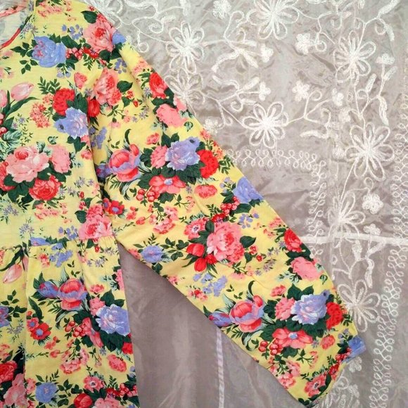 FLASH SALE! NEW! Vintage Floral Romper, Vanity Fair, Yellow, S/M - Picture 9 of 9